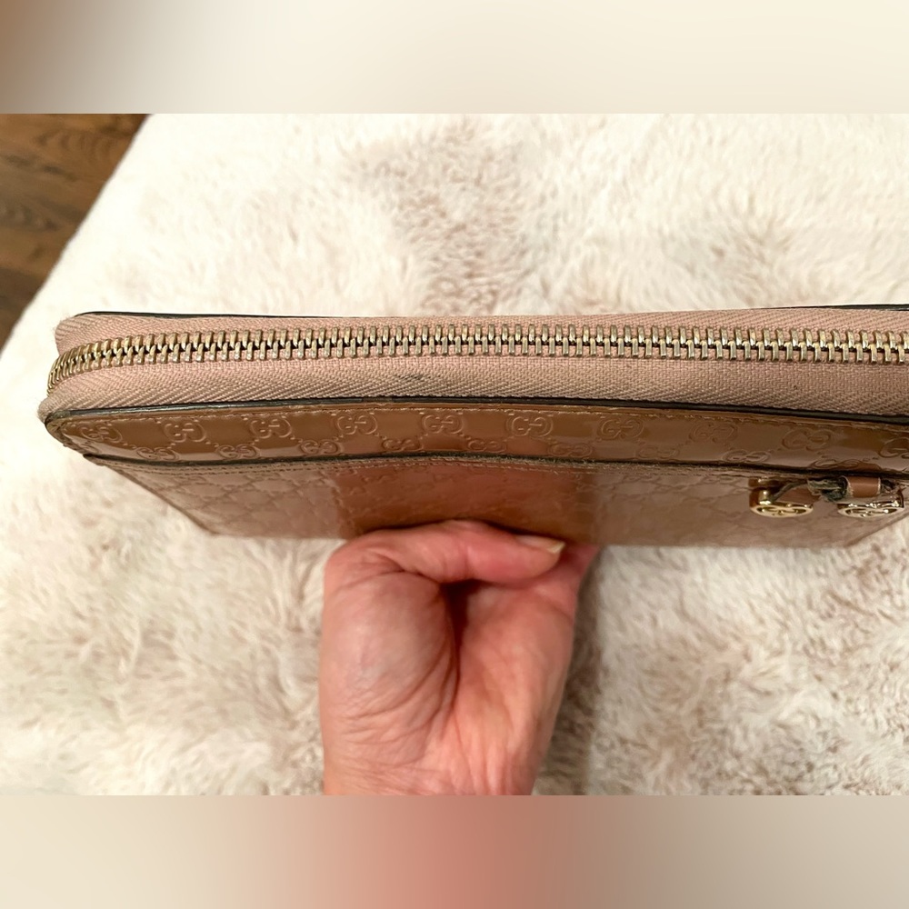 Gucci microguccissima continental zip wallet, metallic rose gold - Picture 6 of 12